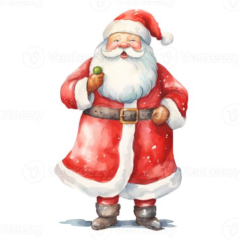 Watercolour Christmas Santa Claus Clipart Illustration Ai Generative