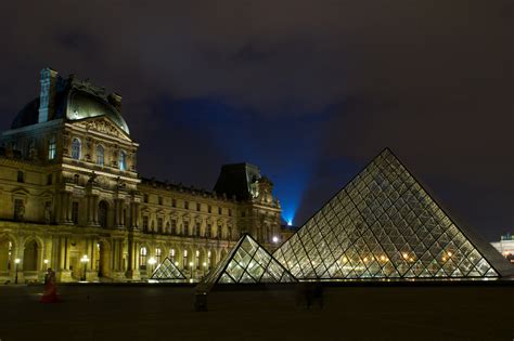 Wallpaper Blue Paris Tower Night Tour Pyramid Louvre Sony