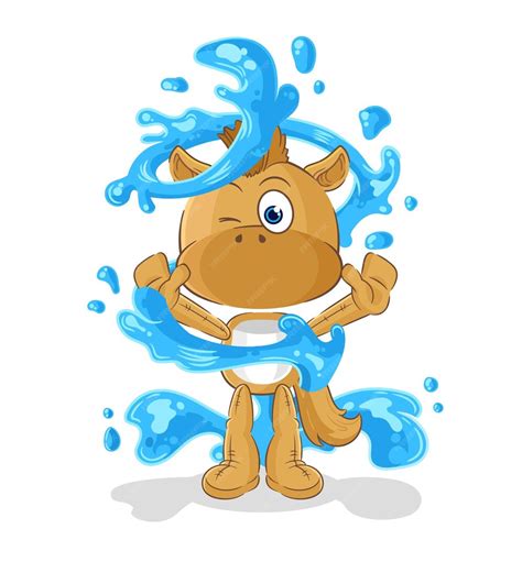 Premium Vector | Horse fresh with water mascot cartoon vector