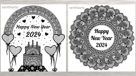 Happy New Year Mandala Art How To Draw Mandala For Beginners