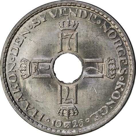 Roschberg Mynthandel NORWAY Haakon VII 1 Krone 1925 Kv 0 UNC