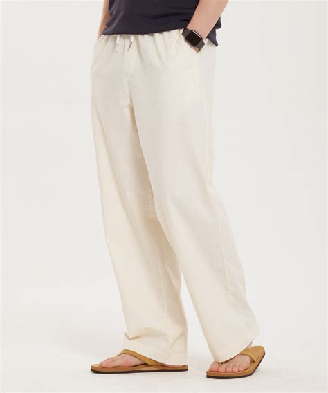 MUSINSA AGOD Linen Like Banding Wide Pants Ivory