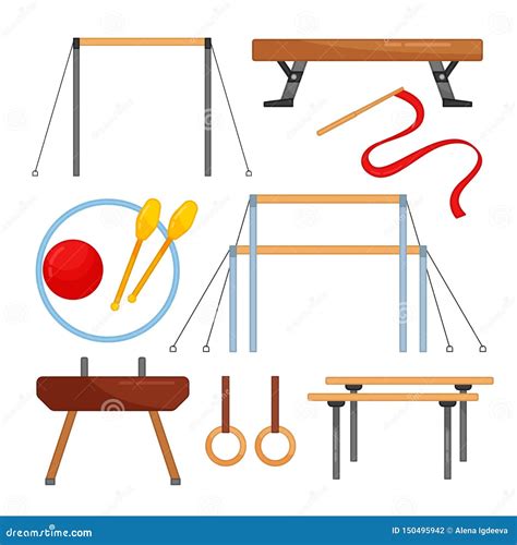 Vector Set Of Equipment For Gymnastics Stock Vector Illustration Of