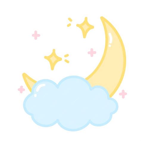 Premium Vector Cute Kawaii Moon And Star Cartoon Drawing Illustration