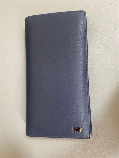 Braun Buffel Fold Long Wallet With Zip Compartment Blue Men S