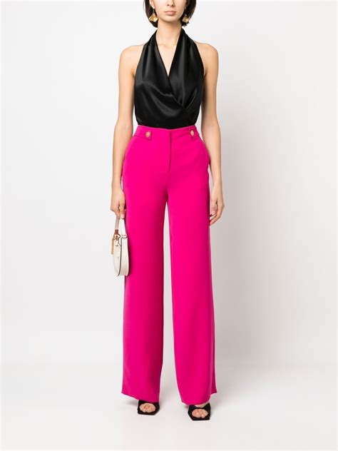 Giorgio Armani High Waist Wide Leg Trousers Pink Farfetch