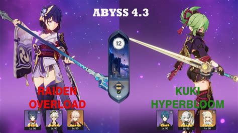 C1 Raiden Shogun Overload C4 Kuki Shinobu Hyperbloom Genshin Impact