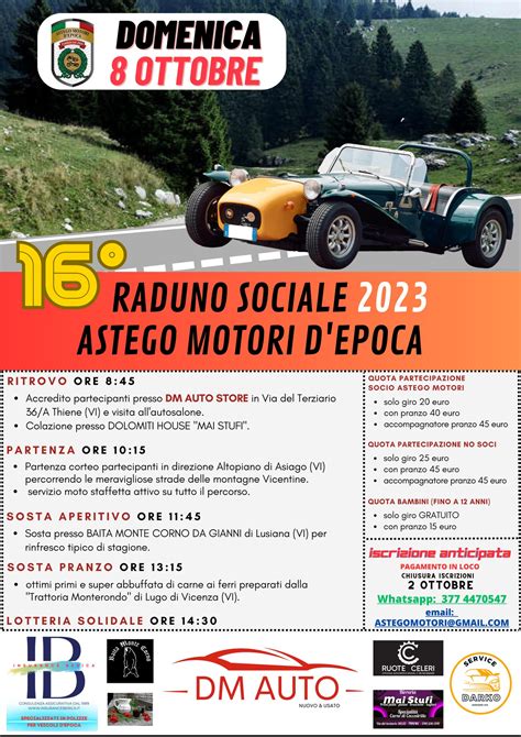 Raduno Sociale Astego Motori D Epoca Autoraduni It La Guida Dei