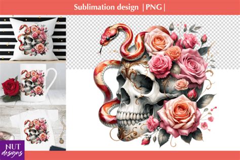 Floral Skull Png Snake Skull Sublimation Graphic By Natalia Kurtidi