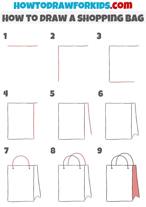 How To Draw A Shopping Bag Step By Step Drawing Bag Easy Doodles