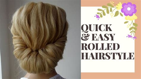 Quick And Easy Rolled Hairstyle Youtube