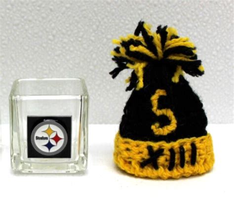 Rare Vtg Pittsburgh Steelers Nfl Shot Glass Candle Holder Square Super