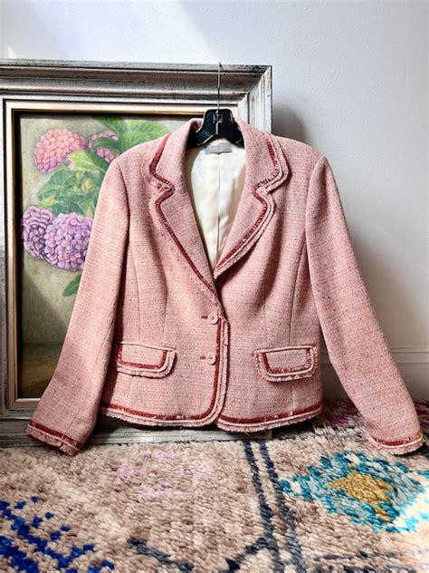 Vintage Tweed Blazer With Gem