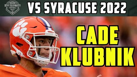 Cade Klubnik Clemson Qb Vs Syracuse 2022 Win Big Sports