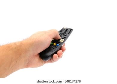 Hand Holding Tv Remote Control Isolated Stock Photo