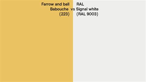 Farrow And Ball Babouche 223 Vs RAL Signal White RAL 9003 Side By