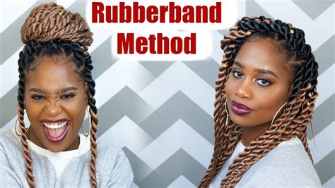 Jumbo Rope Twists Rubber Band Method Using Ez Twin Braid Hair