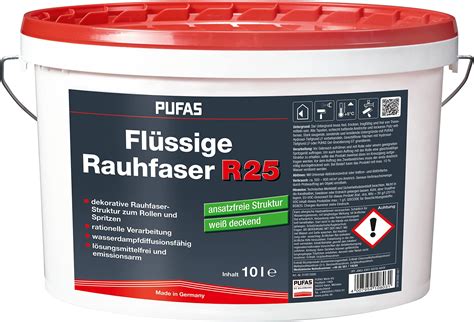 Renovo Flüssige Rauhfaser 10 Liter Raufaser Strukturfarbe Rollrauhfaser