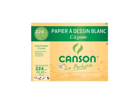 Canson Pochette Papier Dessin C A Grain X Cm G