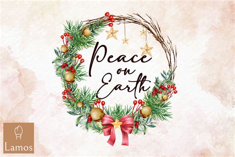 Peace On Earth Christmas Round Graphic By Lamos Sublimation · Creative