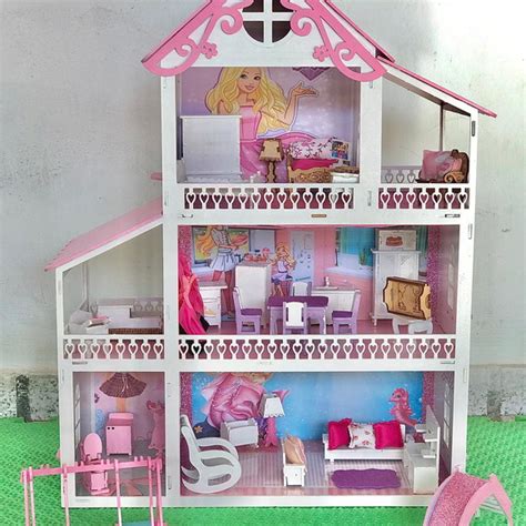 Casa De Boneca Barbie Em MDF 60cm Elo7 Produtos Especiais