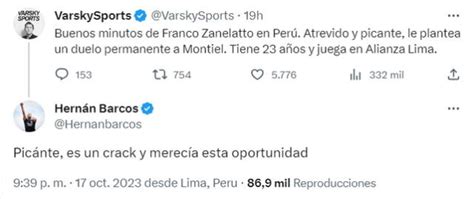 Selección Peruana Franco Zanelatto Juan Pablo Varsky Se Enamoró Del Juego Zanelatto Con La