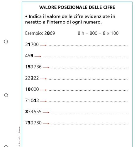 Valore Posizionale Delle Cifre Giunti Scuola