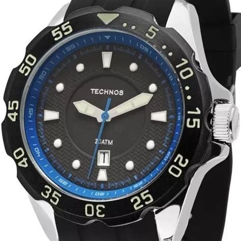 Reloj Pulsera Technos Acqua 2115KPB 8P De Cuerpo Color Negro Para