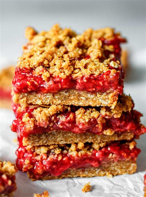 Healthy Raspberry Oatmeal Bars All The Healthy Things