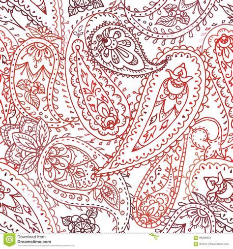 Seamless Colorful Indian Floral Paisley Pattern Stock Vector