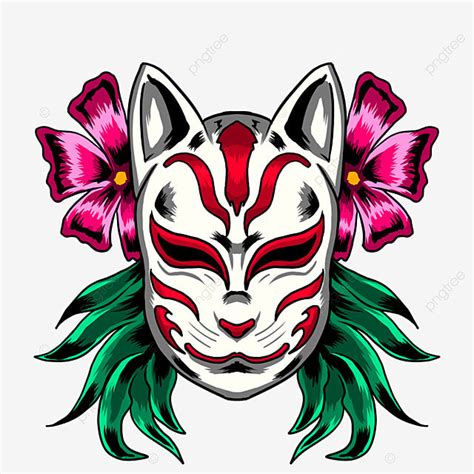 Japanese Fox Clipart Hd Png Fox Mask And Plant Japanese Style Tattoo Fox Mask Tattoo Mask