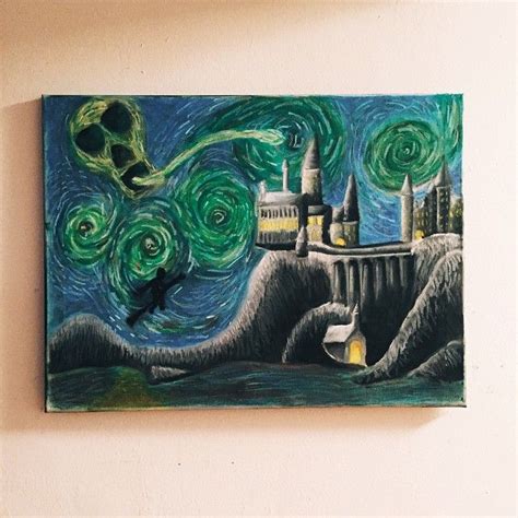 Starry Night At Hogwarts Starry Night Painting Starry