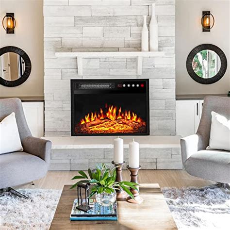 Bossin Inch Electric Fireplace Insert With Led Realistic Flame Small