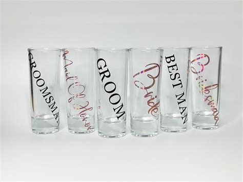 Custom Bridal Party Shot Glasses Etsy