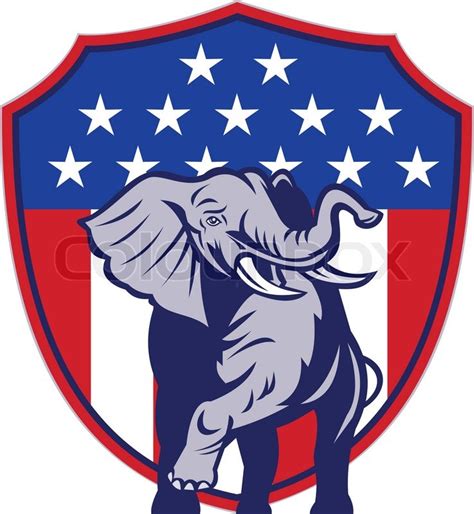 Republican Elephant Mascot USA Flag | Stock vector | Colourbox