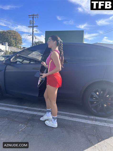 Addison Rae Sexy Seen Flaunting Her Hot Legs And Ass Wearing Red Shorts