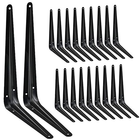 Buy 20 Pack Shelf Brackets 12 Inches Heavy Duty Black Iron Metal Floating Shelf Bracket Rustic