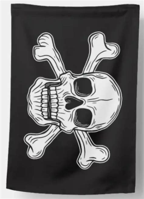 Caribbean Pirate Skull Crossbones Skeleton Flag Zazzle In 2022 Skull And Crossbones Golden