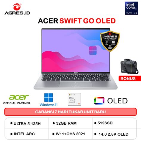 Jual Acer Swift Go Oled Sfg Ultra H Gb Gb W Ohs K