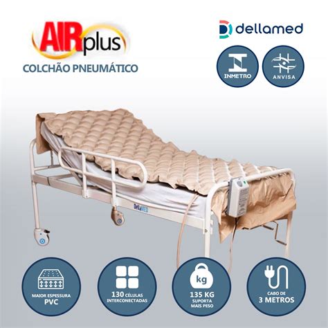 Colchão Pneumático Anti escaras Air Plus 110 Volts Dellamed em