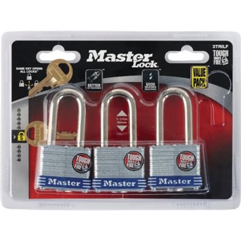 Master Lock® Laminated Steel 4-Pin Cylinder Padlock, 3 pk - Kroger