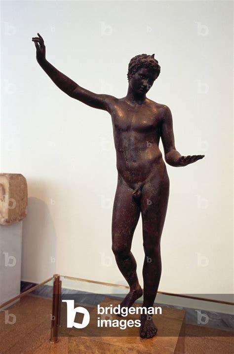 Image Of Bronze Statue Of Ephebe Of Marathon Bc By Praxiteles