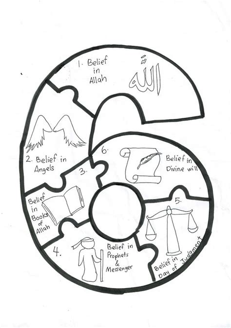 6 Pillars of Iman activity Ramadan für kinder Basteln für