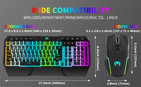 Amazon Combo De Teclado Inal Mbrico Para Juegos Y Mouse Para