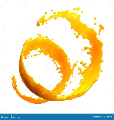 Jugo De Naranja Salpicado Aislado De Fondo Blanco Stock De Ilustraci N