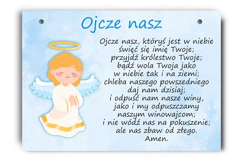 Niebieska Tablica Z Modlitw Ojcze Nasz Dla Dzieci