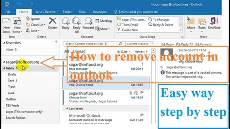 Remove Or Delete An Email Account From Outlook How To Remove Mailbox From Outlook Youtube