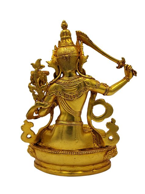 Manjushri Buddhist Miniature Statue Full Gold Plated Price US 140