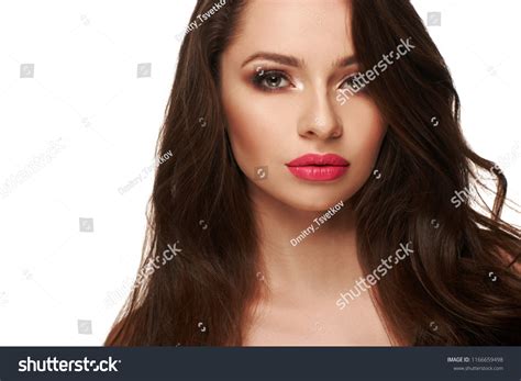 Brunette Girl Long Shiny Wavy Hair Stock Photo Shutterstock