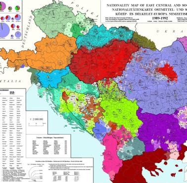 Mapa J Zykowa Ba Kan W I Europy Rodkowej W Latach